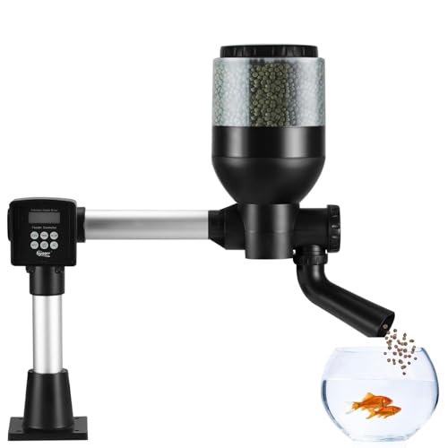 Futterautomat Teich, Large Programmierbarer Fischfutterautomat Outdoor mit LCD Display Controller, Automatischer Fischfutterspender 4 Liters Fish Feeder Pond Koi for Weekend Holiday von Kensbro