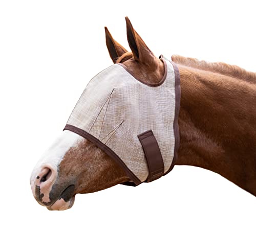 Kensington Fliegenmaske mit Netzbesatz – schützt Gesicht und Augen des Pferdes vor Bissen und Sonnenstrahlen und ermöglicht gleichzeitig volle Sichtbarkeit – Ohren und Vorlocke können durch die Maske von Kensington Protective Products