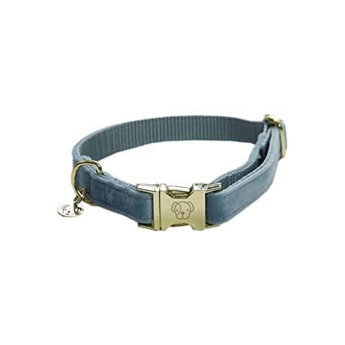 Kentucky Dogwear Velvet Dog Collar Hundehalsband, Größe:L, Farbe:hellblau von Kentucky