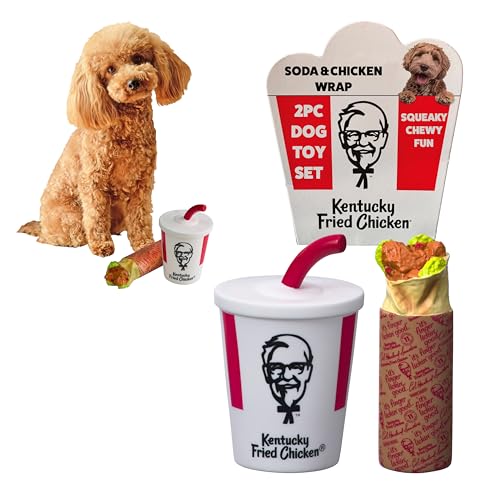 KFC Mini-Hühnerwickel & Limonaden-Mahlzeit – 2-teiliges Vinyl-Hundespielzeug-Set – inklusive 15,2 cm Huhnwickel und 15,2 cm Softdrinkbecher – leicht, lustig und interaktives Spielen für kleine und KFC Mini-Hühnerwickel & Limonaden-Mahlzeit – 2-teiliges Vinyl-Hundespielzeug-Set – inklusive 15,2 cm Huhnwickel und 15,2 cm Softdrinkbecher – leicht, lustig und interaktives Spielen für kleine und von Kentucky Fried Chicken