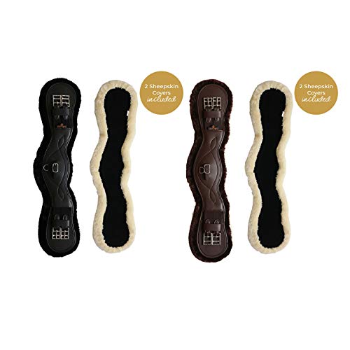Kentucky Horsewear Kurzgurt Fellimitat anatomisch Elastik, Länge:55, Farbe:braun von Kentucky