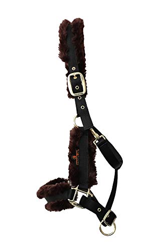 Kentucky Horsewear Nylon Lammfell Halfter, Größe:P, Farbe Kentucky Horsewear:braun von Kentucky Horsewear