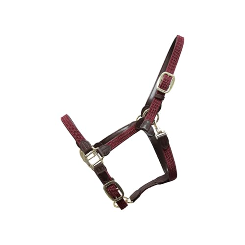 Kentucky - Geflochtenes Nylon Halfter Full - Bordeaux - Leder von Kentucky