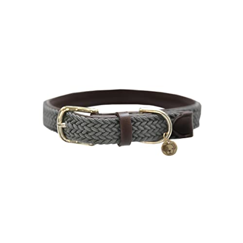 Gefl. Nylon Hundehalsband grau M von Kentucky