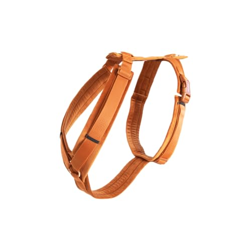 Kentucky Dogwear Hundegeschirr für mittelgroße Hunde (Medium, 30-48 cm) | Samt | Orange | hohe Qualität, einfacher Verschluss, leicht verstellbar, bequem, stilvoll | Geschirr für Hunde und Welpen von Kentucky