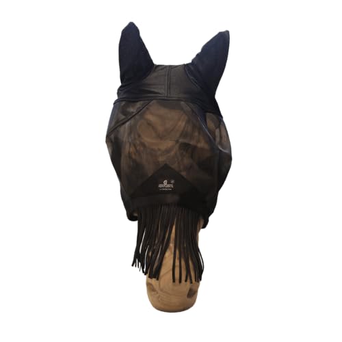 Kentucky - Fliegenmaske Classic mit Ohren und Nasenfransen schwarz cob Kentucky - Fliegenmaske Classic mit Ohren und Nasenfransen schwarz cob von Kentucky