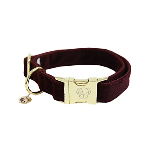 Kentucky Halsband Dog Collar 'Corduroy' - Bordeaux, Größe:XS von Kentucky Dogwear