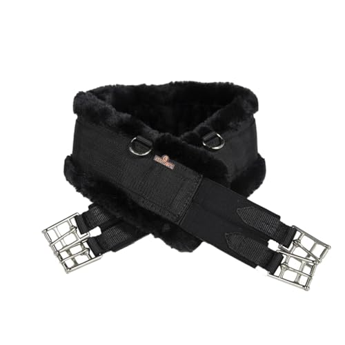 Kentucky Horsewear - Sattelgurt - Wolle/Pelz - Schwarz/Schwarz 140cm von Kentucky