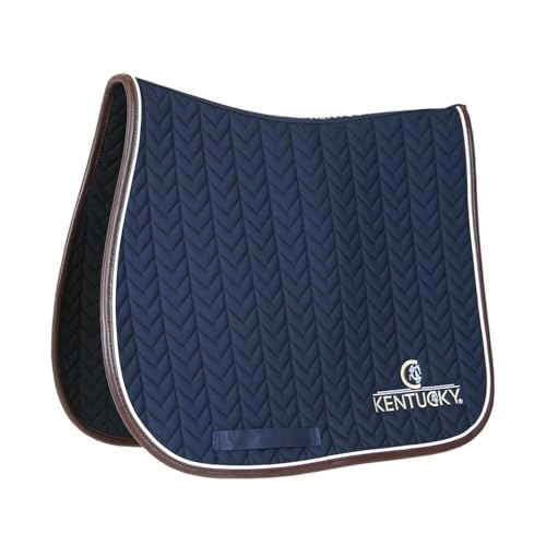 Kentucky Horsewear - Satteldecke - Leder Fishbone Schabracke - Springen - Marine von Kentucky