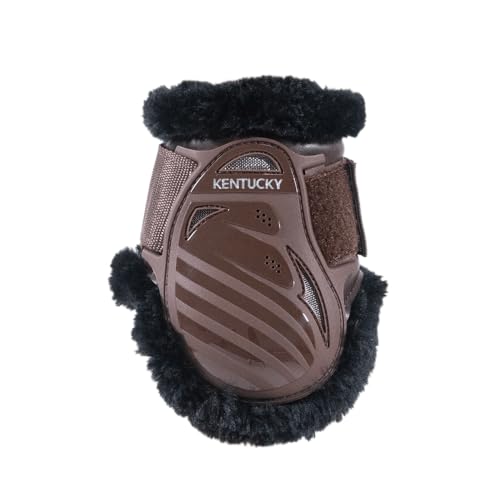 Kentucky - Vegan Sheepskin Young Horse Fetlock Boots braun/Fell schwarz M von Kentucky
