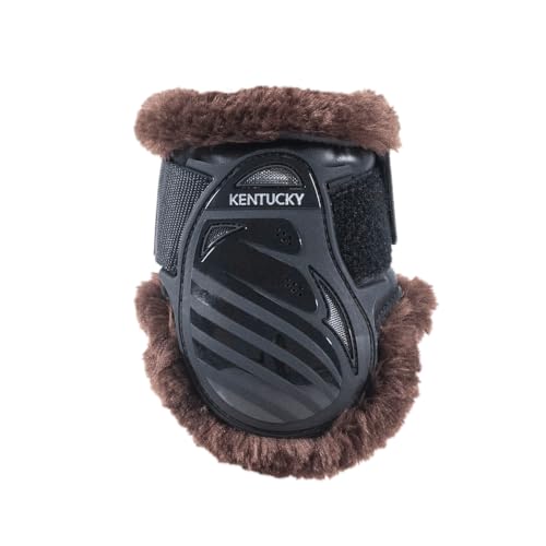 Kentucky - Vegan Sheepskin Young Horse Fetlock Boots schwarz/Fell braun L von Kentucky