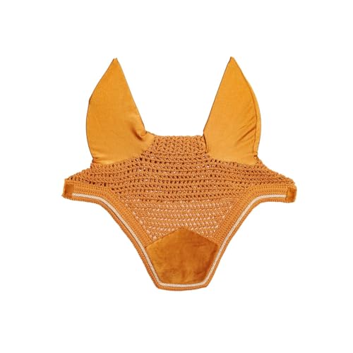 Kentucky Horsewear Ohrenhaube Wellington Samt - Senf - Größe Pony von Kentucky