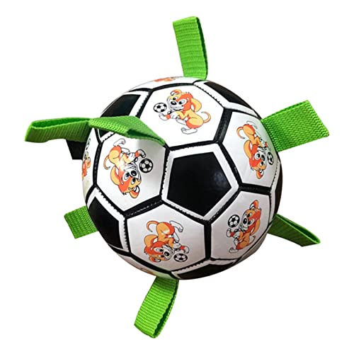 Keptfeet Hundefußball mit Riemen | Lustiger Fußball für Hunde,Interaktives Hundespielzeug für drinnen und draußen, Hundebälle, lustiges Hundestockspielzeug mit einfachen Greiflaschen, geeignet von Keptfeet