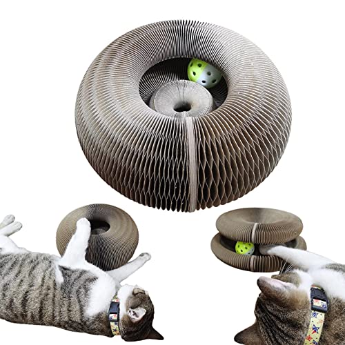 Keptfeet Magic Organ Cat Scratching Board-Comes with a Toy Bell Ball - 2 in 1 for Claw Grinding and Playing,Foldable Convenient Cat Scratcher Durable Recyclable, Gifts von Keptfeet