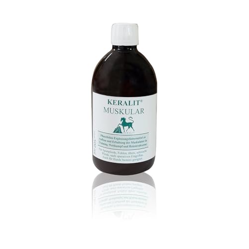Keralit Muskular | 500 ml | Ergänzungsfuttermittel für Pferde und Hunde zur Unterstützung von Muskulatur und Leistungsbereitschaft | Mit Reiskeimöl, Maiskeimöl und Kurkuma von Keralit
