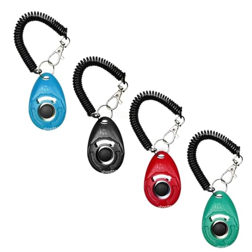 4 Stück Hunde Clicker, Klicker mit Großem Knopf,Trainings Clicker mit Handschlaufe, für Hundetraining Hundeerziehung Auch für Katzen Pferde 4 Stück Hunde Clicker, Klicker mit Großem Knopf,Trainings Clicker mit Handschlaufe, für Hundetraining Hundeerziehung Auch für Katzen Pferde von Keratobleem