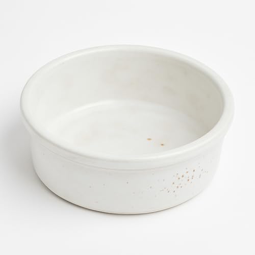 2.&3. Wahl Artikel - B&C Ware - KERAZO 3,8 Liter Hunde Futterschale Futternapf 28x11cm, aus Schwerer Steinzeug Keramik, weiß (3. Wahl - C Ware) von Kerazo