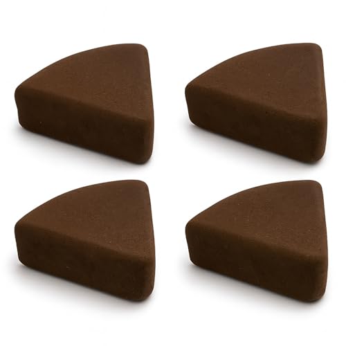 4er-Set Unterlegfüße aus Keramik – dreieckig, 7×8 cm – Abstandhalter für Pflanzkübel, Blumentöpfe, Garten, Balkon, Terrasse (Braun-Matt) von Kerazo