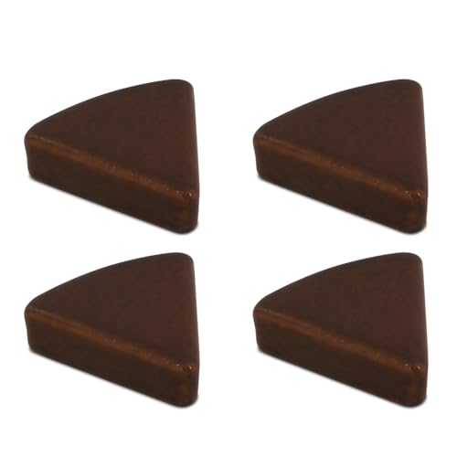 4er-Set Unterlegfüße aus Keramik – dreieckige Untersetzer, 7×8 cm – Abstandhalter für Pflanzkübel, Blumentöpfe, Garten, Balkon, Terrasse (Braun-Glänzend) von Kerazo
