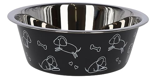 Kerbl Pet Edelstahlnapf ca. 2800ml, schwarz mit Motiv Kerbl Pet Edelstahlnapf ca. 2800ml, schwarz mit Motiv von Kerbl Pet