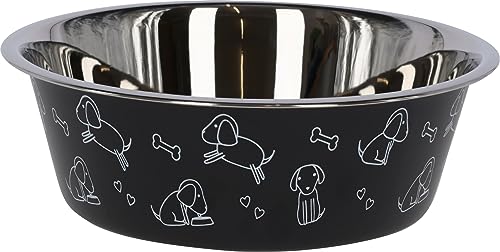 Kerbl Pet Edelstahlnapf ca. 4000ml schwarz mit Motiv Kerbl Pet Edelstahlnapf ca. 4000ml schwarz mit Motiv von Kerbl Pet