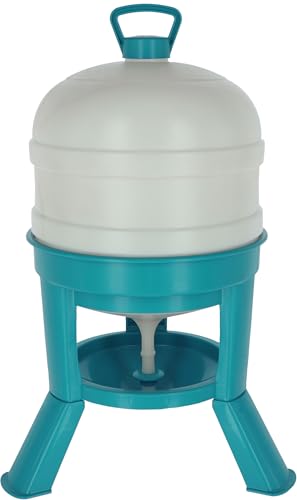 Kerbl Hühnertränke 30L, Automatische Wasserversorgung für Geflügel, Bruchfester Kunststoff, Für Bodenhaltung, Lebensmittelecht, Türkis|Weiß, 72,5 cm von Kerbl Hobbyfarming