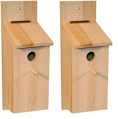Kerbl Nistkasten Selbstbauset (Einflugloch 32 mm, mit aufklappbaren Deckel, für Vögel, aus Naturbelassenem Holz) 82959 (Packung mit 2) von Kerbl Pet