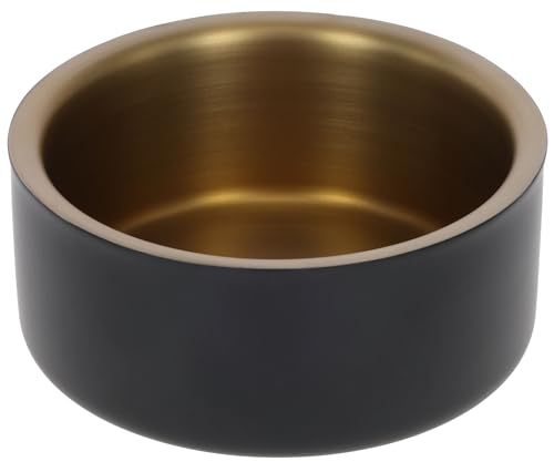 Kerbl Pet Edelstahlnapf Golden, Für Hunde und Katzen, Rostfreier Edelstahl, Temperaturregulierend, rutschfest, Spülmaschinenfest, Schwarz|Gold, 5,7 cm Kerbl Pet Edelstahlnapf Golden, Für Hunde und Katzen, Rostfreier Edelstahl, Temperaturregulierend, rutschfest, Spülmaschinenfest, Schwarz|Gold, 5,7 cm von Kerbl Pet