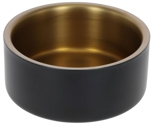Kerbl Pet Edelstahlnapf Golden, Für Hunde und Katzen, Rostfreier Edelstahl, Temperaturregulierend, rutschfest, Spülmaschinenfest, Schwarz|Gold, 7,4 cm Kerbl Pet Edelstahlnapf Golden, Für Hunde und Katzen, Rostfreier Edelstahl, Temperaturregulierend, rutschfest, Spülmaschinenfest, Schwarz|Gold, 7,4 cm von Kerbl Pet