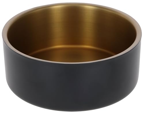 Kerbl Pet Edelstahlnapf Golden, Für Hunde und Katzen, Rostfreier Edelstahl, Temperaturregulierend, rutschfest, Spülmaschinenfest, Schwarz|Gold, 8,2 cm Kerbl Pet Edelstahlnapf Golden, Für Hunde und Katzen, Rostfreier Edelstahl, Temperaturregulierend, rutschfest, Spülmaschinenfest, Schwarz|Gold, 8,2 cm von Kerbl Pet