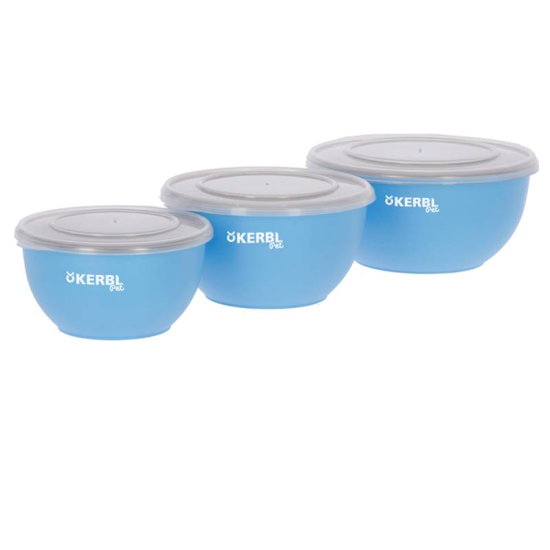 Kerbl Pet Edelstahlnapf-Set mit Deckel, blau - 550 ml / 900 ml / 1200 ml von Kerbl Pet