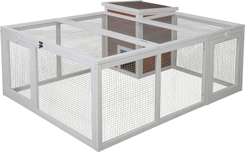 Kerbl Freigehege mit Unterschlupfhaus (Maße 132x102x59 cm, inkl. Holzhaus + Gitterdach, engmaschige Gitter, großer Auslauf für Hasen / Hamster) 81756 Kerbl Freigehege mit Unterschlupfhaus (Maße 132x102x59 cm, inkl. Holzhaus + Gitterdach, engmaschige Gitter, großer Auslauf für Hasen / Hamster) 81756 von Kerbl Pet