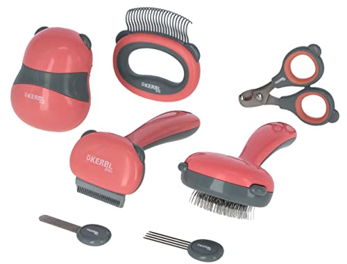 Kerbl Pet Katzen Grooming Set 7 Teilig, koralle, grau von Kerbl Pet