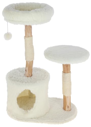 Kerbl Pet Kratzbaum Lucia für Katzen, Birnenholzstämme, Flauschige Liegeflächen, Sisalseile zur Krallenpflege, Waschbares Liegebett, Weiß, 90 cm Kerbl Pet Kratzbaum Lucia für Katzen, Birnenholzstämme, Flauschige Liegeflächen, Sisalseile zur Krallenpflege, Waschbares Liegebett, Weiß, 90 cm von Kerbl Pet