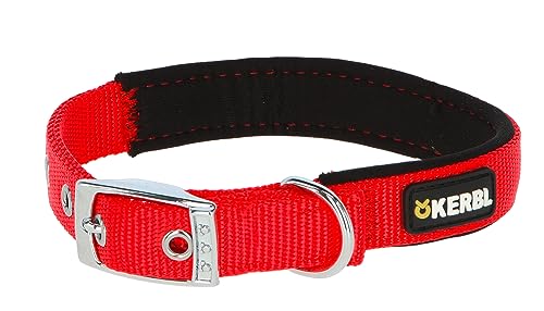 Kerbl Pet Miami Plus Nylonhalsband mit Softeinlage, rot, 33-39cm/20mm von Kerbl