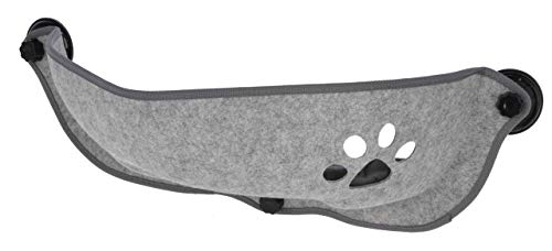 Kerbl Pet Pet Fensterliegebett Filzino, Liegeplatz für Katzen zum Anbringen an Fenstern oder Balkontüren, Einfache Befestigung mit Saugnäpfen, 70x26x26 cm, Grau Kerbl Pet Pet Fensterliegebett Filzino, Liegeplatz für Katzen zum Anbringen an Fenstern oder Balkontüren, Einfache Befestigung mit Saugnäpfen, 70x26x26 cm, Grau von Kerbl Pet
