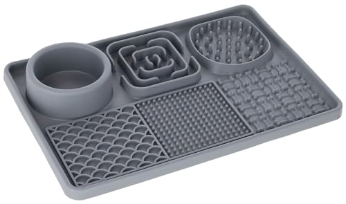 Kerbl Pet Schleckmatte XL, Für Hunde und Katzen, Unterschiedliche Oberflächen, Integrierter Napf, rutschfest, Aus Silikon, Grau, 30x20 cm Kerbl Pet Schleckmatte XL, Für Hunde und Katzen, Unterschiedliche Oberflächen, Integrierter Napf, rutschfest, Aus Silikon, Grau, 30x20 cm von Kerbl Pet