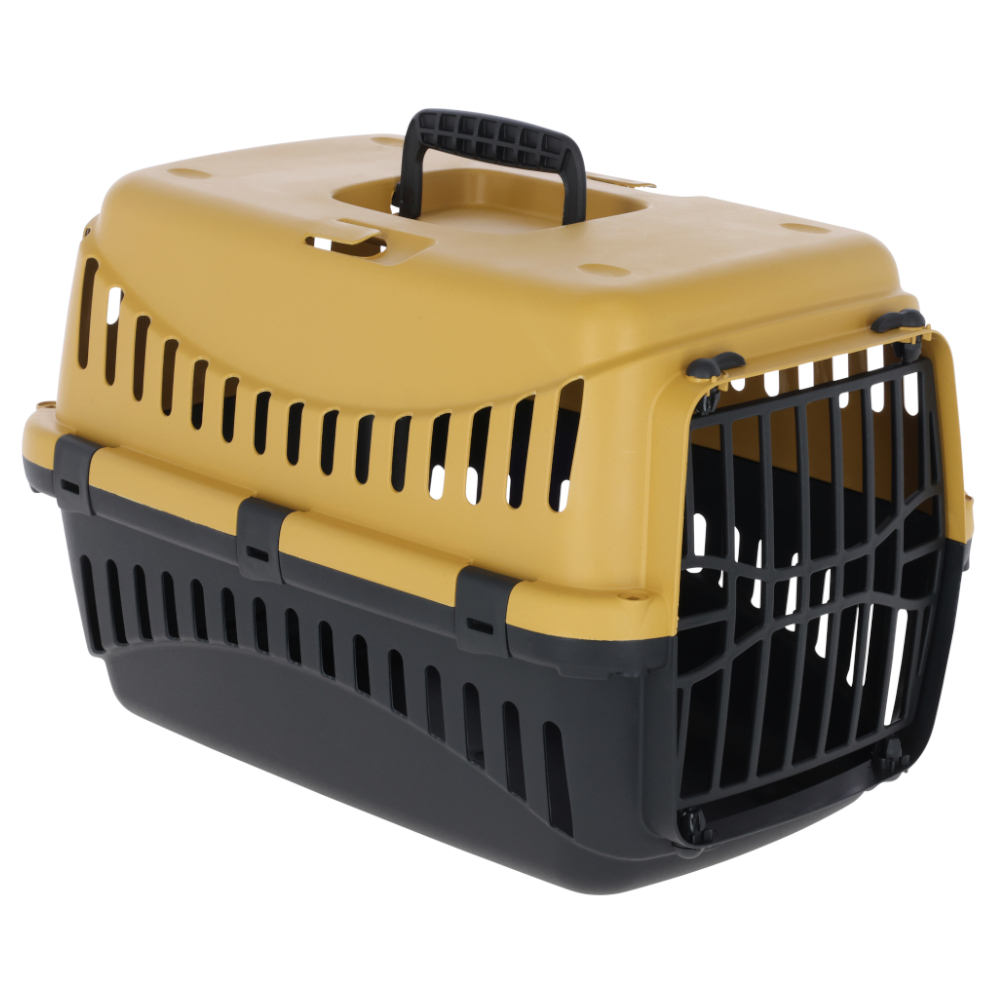 Kerbl Pet Transportbox Expedion - gelb / dunkelgrau: L 45 x B 30 x H 30 cm von Kerbl Pet