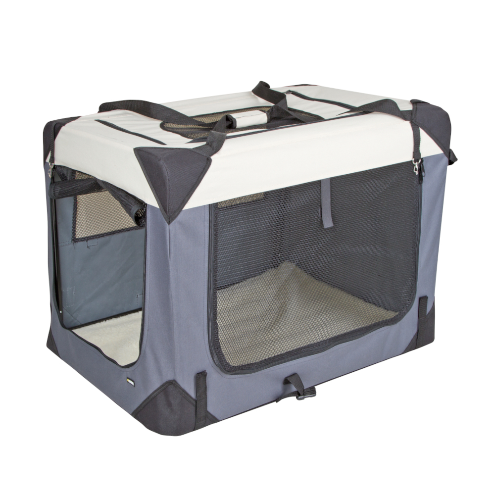 Kerbl Pet Transportbox Journey, grau/beige - L 81 x B 58 x H 58 cm von Kerbl Pet