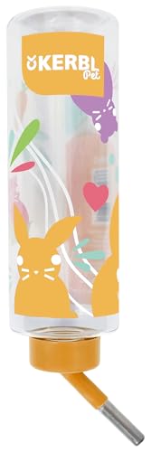 Kerbl Pet Trinkflasche 500 ml, Frisches Wasser für Kaninchen, Doppelkugeltechnik, Edelstahl-Trinkröhrchen, Transparente Flasche, Bunt Kerbl Pet Trinkflasche 500 ml, Frisches Wasser für Kaninchen, Doppelkugeltechnik, Edelstahl-Trinkröhrchen, Transparente Flasche, Bunt von Kerbl Pet
