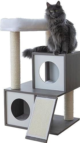 Kerbl Pet Kratzbaum Flair, weiß/grau, 48x44x86cm Kerbl Pet Kratzbaum Flair, weiß/grau, 48x44x86cm von Kerbl Pet