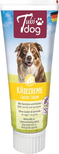 Tubidog Delikatess Käsecreme, Leckere Belohnung für Hunde, Ideal zur Tablettengabe, Mit Edamer, Ohne Zucker, Getreidefrei, Karotten und Kürbis, 75g Tubidog Delikatess Käsecreme, Leckere Belohnung für Hunde, Ideal zur Tablettengabe, Mit Edamer, Ohne Zucker, Getreidefrei, Karotten und Kürbis, 75g von Kerbl Pet