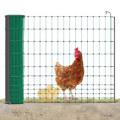 AKO PoultryNet Premium Geflügelnetz - 50m Elektrozaun, 106cm hoch, mit 15 fiberglas-verstärkten Pfählen, Doppelspitze, robust & UV-beständig, grün, Hühnerzaun AKO PoultryNet Premium Geflügelnetz - 50m Elektrozaun, 106cm hoch, mit 15 fiberglas-verstärkten Pfählen, Doppelspitze, robust & UV-beständig, grün, Hühnerzaun von Kerbl