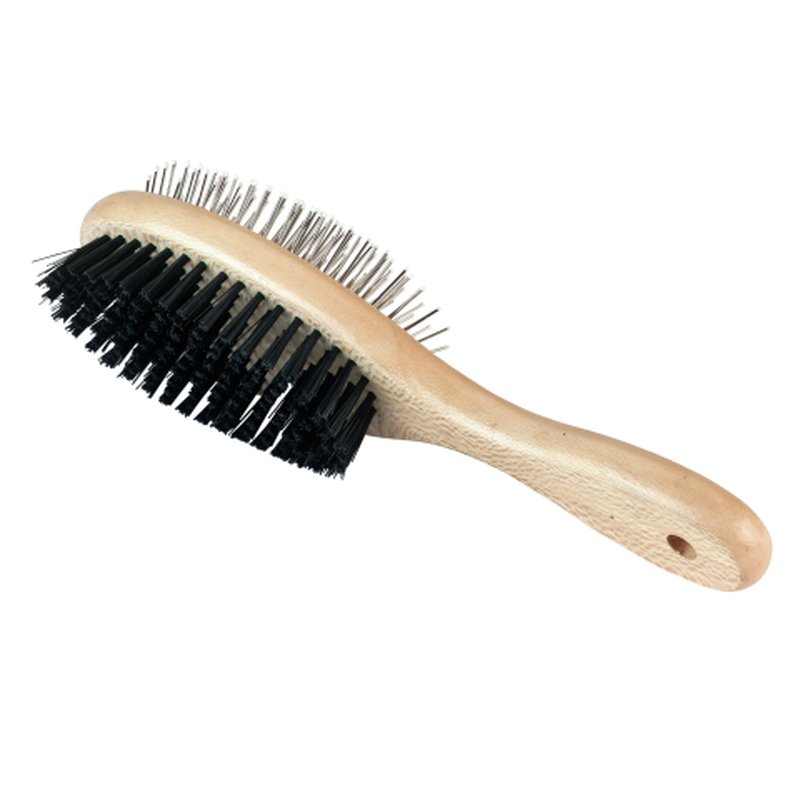 Doppelseitige Pflegebürste mit Naturholzgriff 23 cm Doppelseitige Pflegebürste mit Naturholzgriff 23 cm von Kerbl