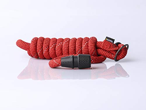GOLEYGO Hundeleine Rope, Rot, Reflektiert leuchtend, Größe M 1,4-2m, Sicherer Magnetverschluss, Inkl. Adapter-Pin, Hundeleine für kleine & große Hunde bis 60kg, Maximale Belastung 200kg von Kerbl
