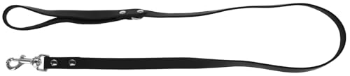 KERBL Führleine Tuscany – 200 cm, Schwarz (Länge 200 cm, Breite 20 mm, aus pflanzlich gegerbetem Vollrindleder, Herkunft Italien, Tierleine) 86220 von Kerbl