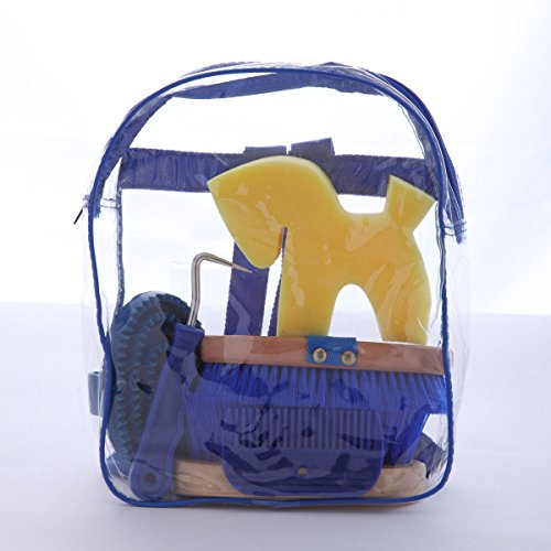 Kerbl Putz-Rucksack (blau, Klarsichtrucksack, Pferdepflegeset, Putzwerkzeuge) 32796 von Kerbl