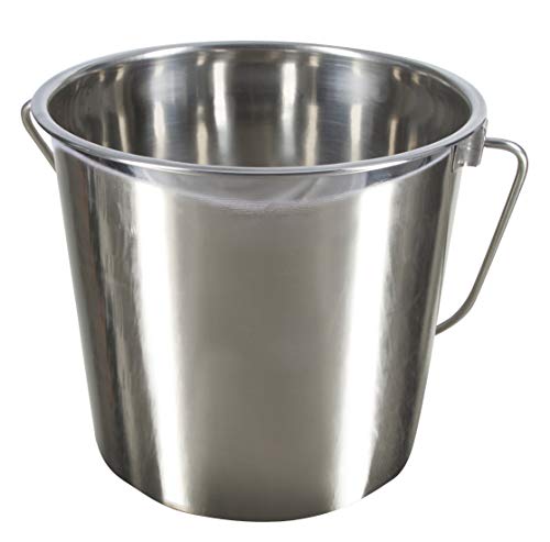 Kerbl Edelstahleimer (Fassungsvermögen 5,7 l, innen und außen hochglanzpoliert, mit Tragegriff) 29375 von Kerbl
