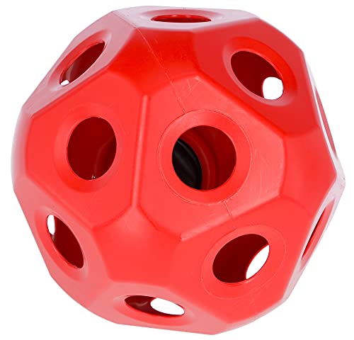 Kerbl Futterspielball für Pferde, Spielerische Beschäftigung, Vereinfachte Heufütterung für Pferde, Bis 3kg Heu, Ø 40 cm, 19x Fressöffnung Ø 6 cm, Rot von Kerbl