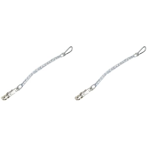 Kerbl 321414 Anbindekette mit PVC-Überzug 50 cm, Panikhaken und Karabiner, Silber (Packung mit 2) von Kerbl